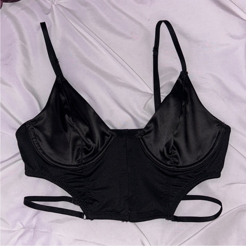 Urban Outfitters Satin Cut Out Bustier Top
